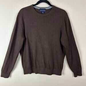 Lands End Mens Supima Cotton Brown Sweater Small Brown Dark Academia Fisherman